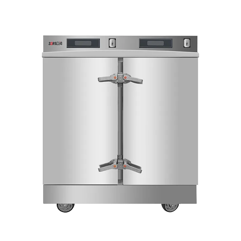 상업용 전기식 양문형 스팀 캐비닛, 24 트레이, 304 스테인리스 스틸