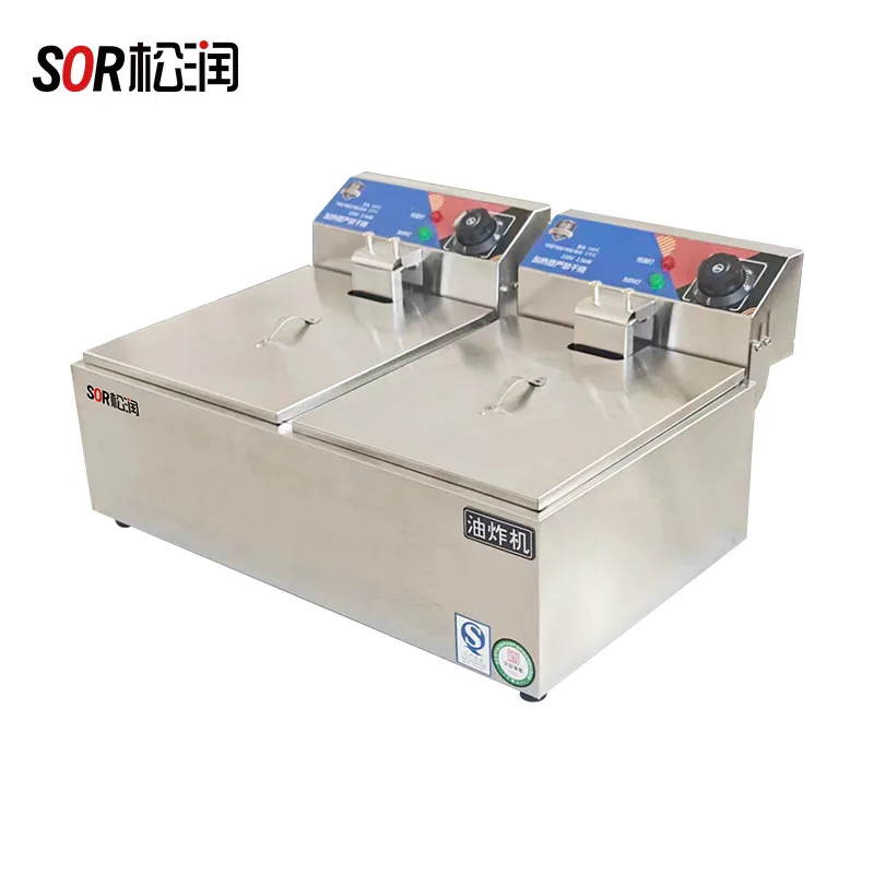 Economic de comptoir électrique Fryer, 5 L x 2, 2.5 kW x 2